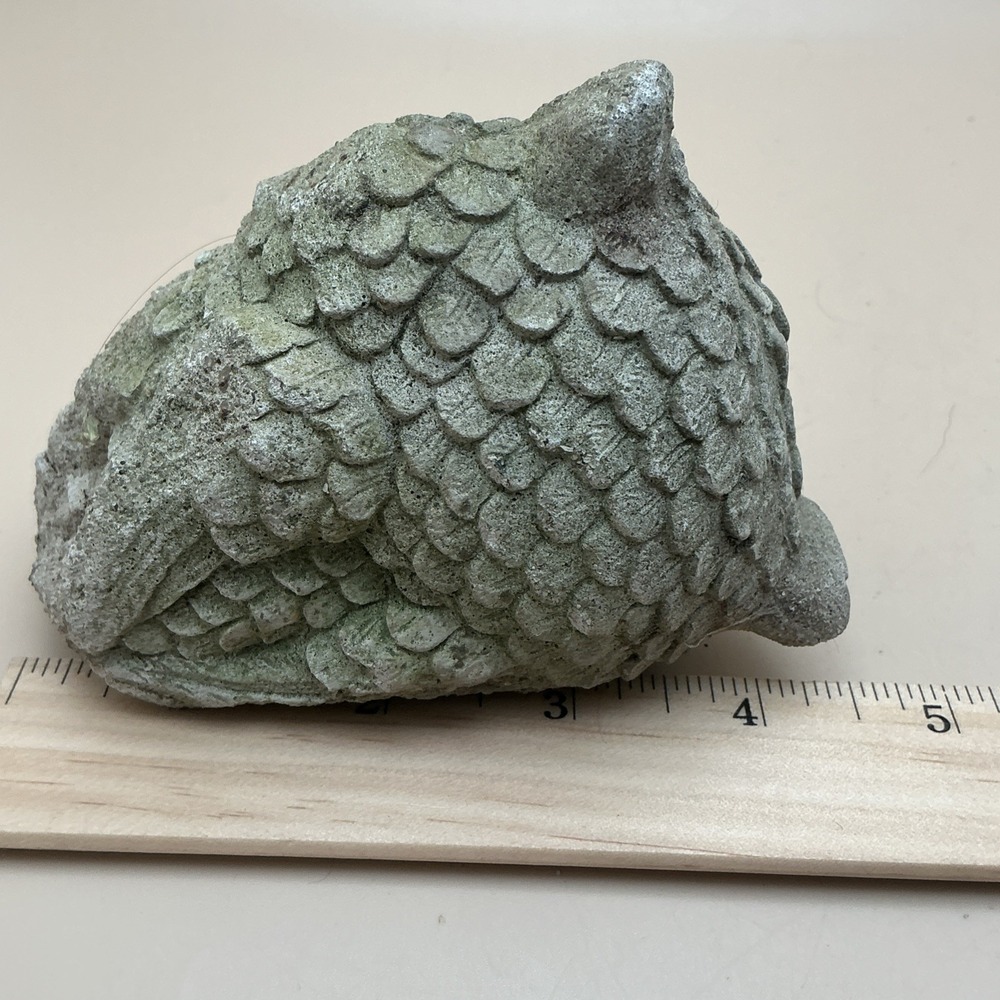 Vintage‎ Cast Stone Decorative Resting Snowy Owl Head Figurine Sculpture - Picture 7 of 8